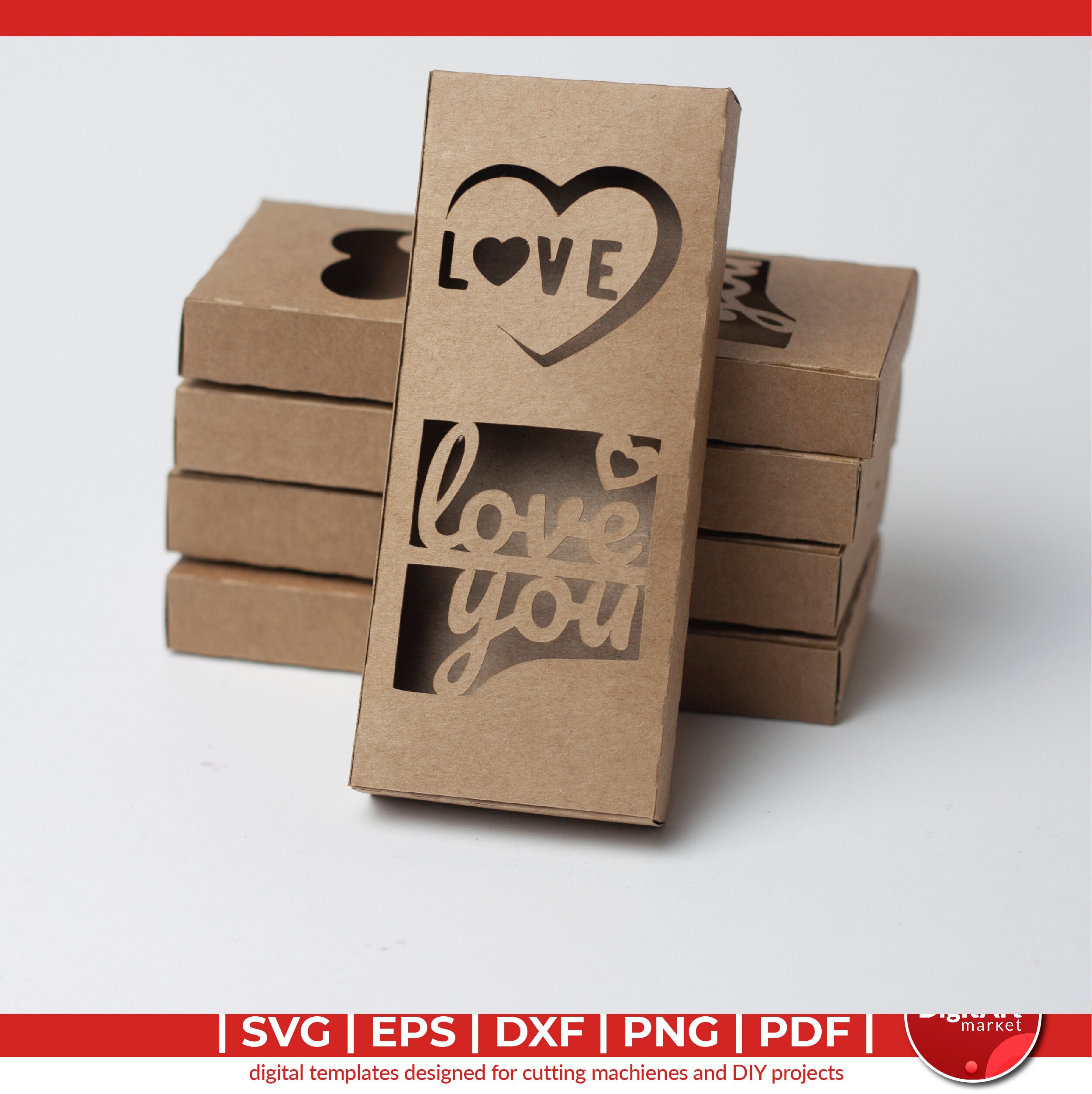 5 Cell Snap Bar Box Svg Valentines Day Edition Templates Soy Etsy