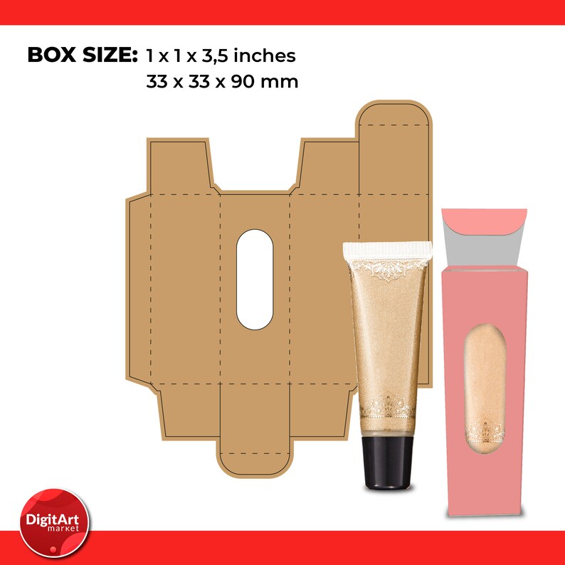 Lip Gloss Box Set Svg Lip Gloss Packaging Lip Gloss Box Etsy