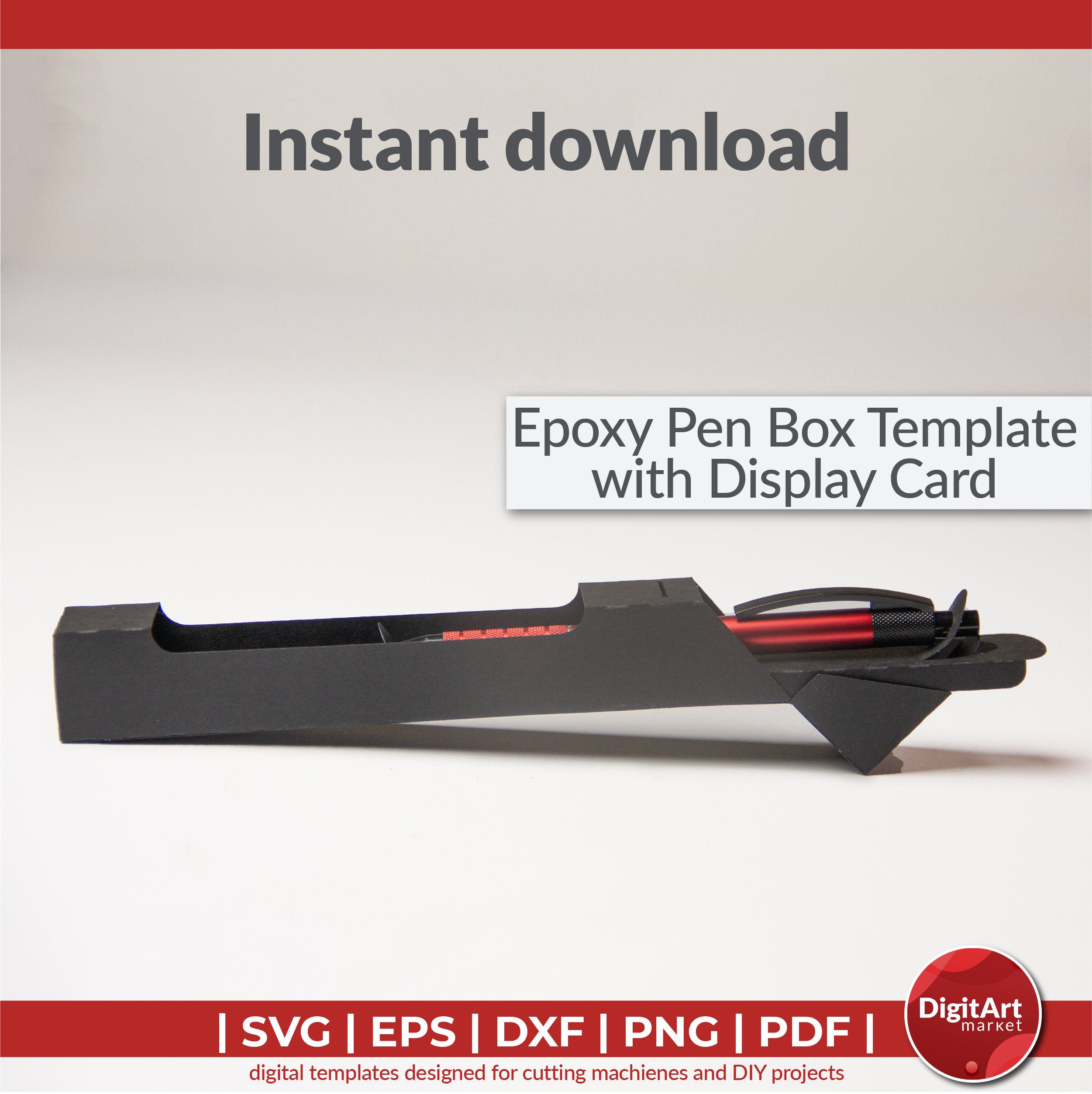 Pen Box SVG Template New Model Epoxy Pen Holder Template Pen Etsy