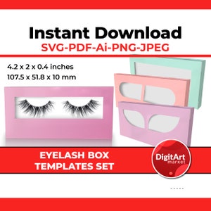 Download Eyelash Window Box Template Cut File Lash Box Eyelash Box Etsy