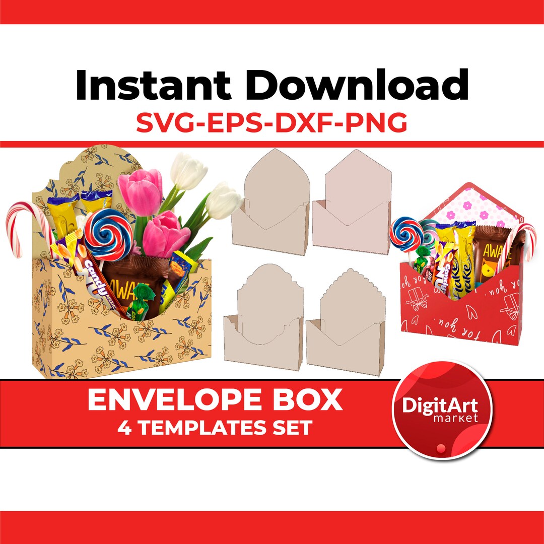 Envelope Flower Box Template With Liners Flower Box Box Etsy Australia