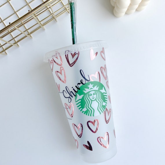 Heart Starbucks Cup Starbucks Tumbler Cup Custom Drink Etsy
