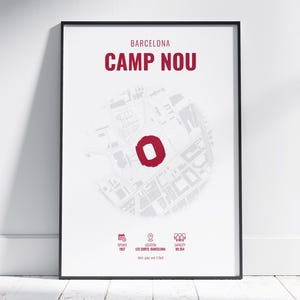 Barcelona Camp Nou minimalistische digitale Karte – Camp Nou – Barça – Barcelona Fan Geschenk – Fußball Erinnerungsstücke