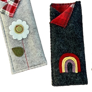 Handcrafted Flannel-Lined Felt Reader Cases