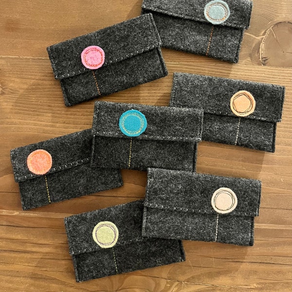 Dark Gray Felt Card Holders