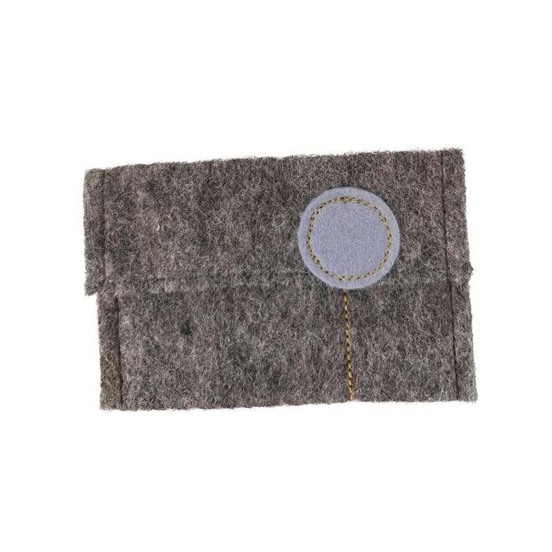 Gray Wool Felt Gift Card Holders with "Pop Flowers" Light blue w/yellow