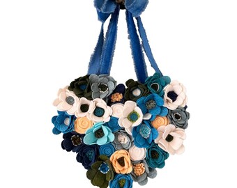 Handmade Felt Flower Hanging Hearts – Wall Decor