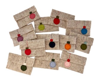 Holiday Wool Felt Gift Card Holders - Christmas Ornament