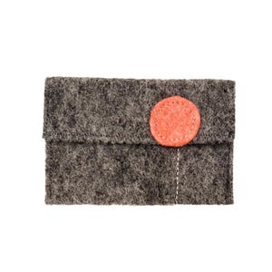Gray Wool Felt Gift Card Holders with "Pop Flowers" Coral w/pale pink