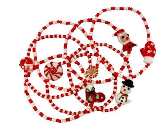 Handmade Holiday Bracelets & Earrings – Red and White