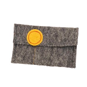 Gray Wool Felt Gift Card Holders with "Pop Flowers" Lemon w/orange