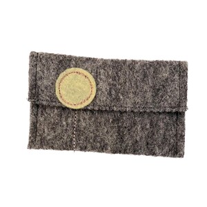 Gray Wool Felt Gift Card Holders with "Pop Flowers" Pistachio w/pink
