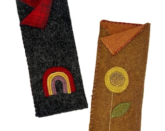 Handcrafted Flannel-Lined Felt Reader Cases