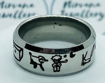 Silver Cartoon Band Ring