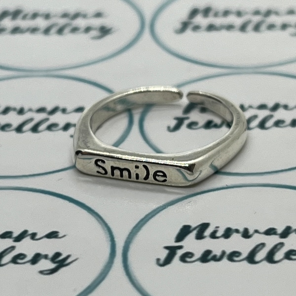 Adjustable Smile Ring, Smiley Face Ring, Happy Ring