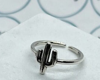 Adjustable Dainty Cactus Ring