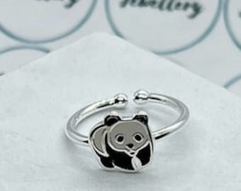 Adjustable Dainty Panda Ring Panda Bear Ring