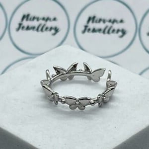 Adjustable Dainty Butterfly Ring