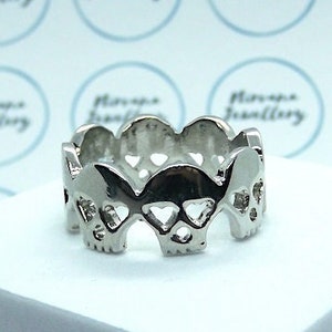 Skull Ring, Stackable Skull Band Ring