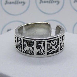 Zodiac / Constellation 925 Sterling Silver Plated Resizable Ring
