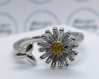 Adjustable Sunflower Ring, Flower Ring, Daisy Ring