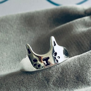 Adjustable Cat Ring, Stackable Cat Ring, Kitty Ring