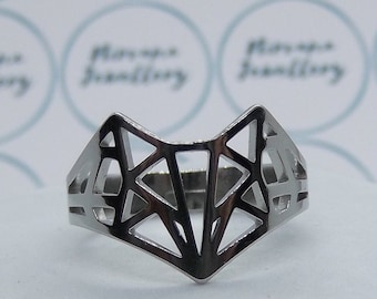 Geometric Fox Ring, Stackable Fox Ring, Adjustable Ring, Sizeable Ring