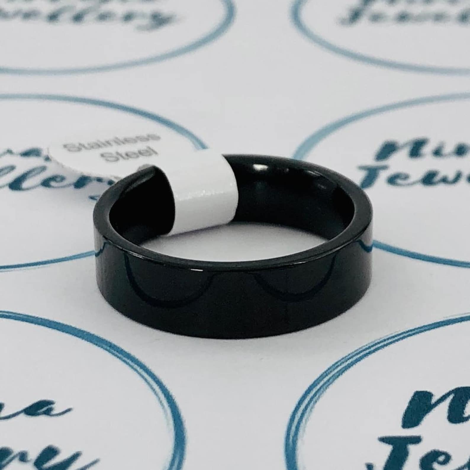 Ferrum | 8 Mm Brushed & Polished Black Stainless Steel Double Grooved Ring | In Stock! | Lucleon - Foto 6
