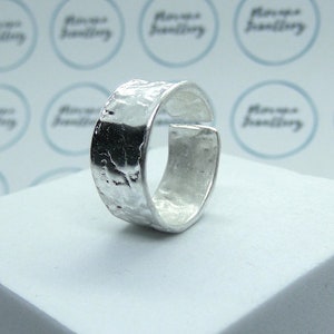 Anillo martillado ajustable, anillo texturizado imagen 4