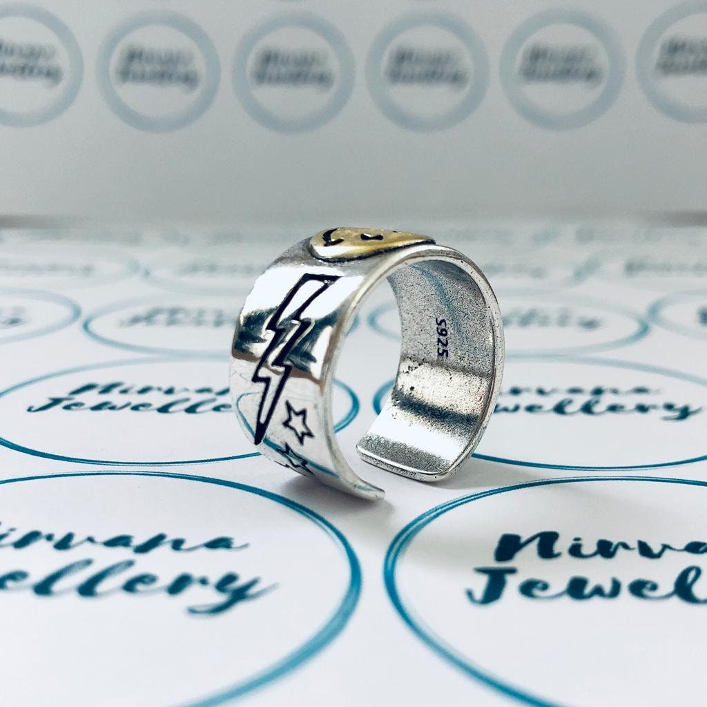 Smiley Face Ring, Stackable Smiley Face Ring, Emoji Ring