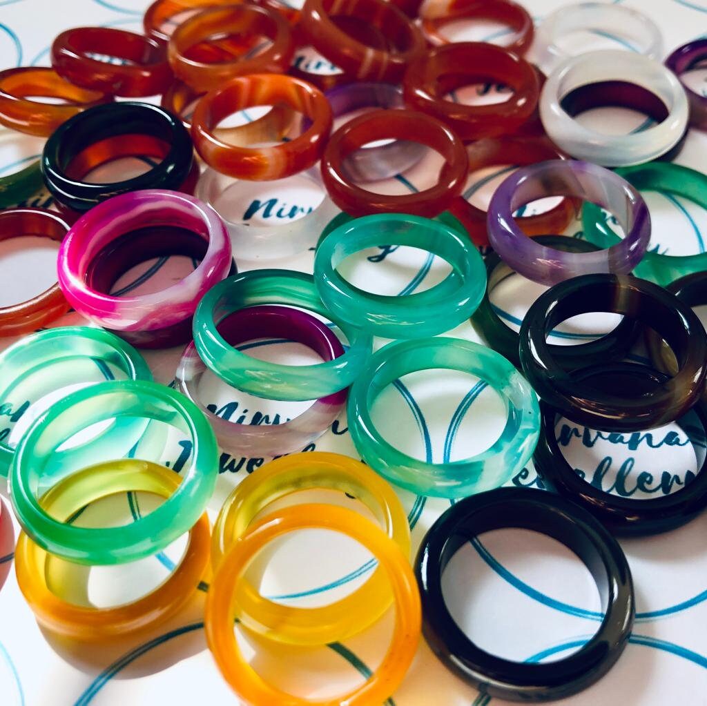 Agate Ring (5mm wide) - Free UK Shipping