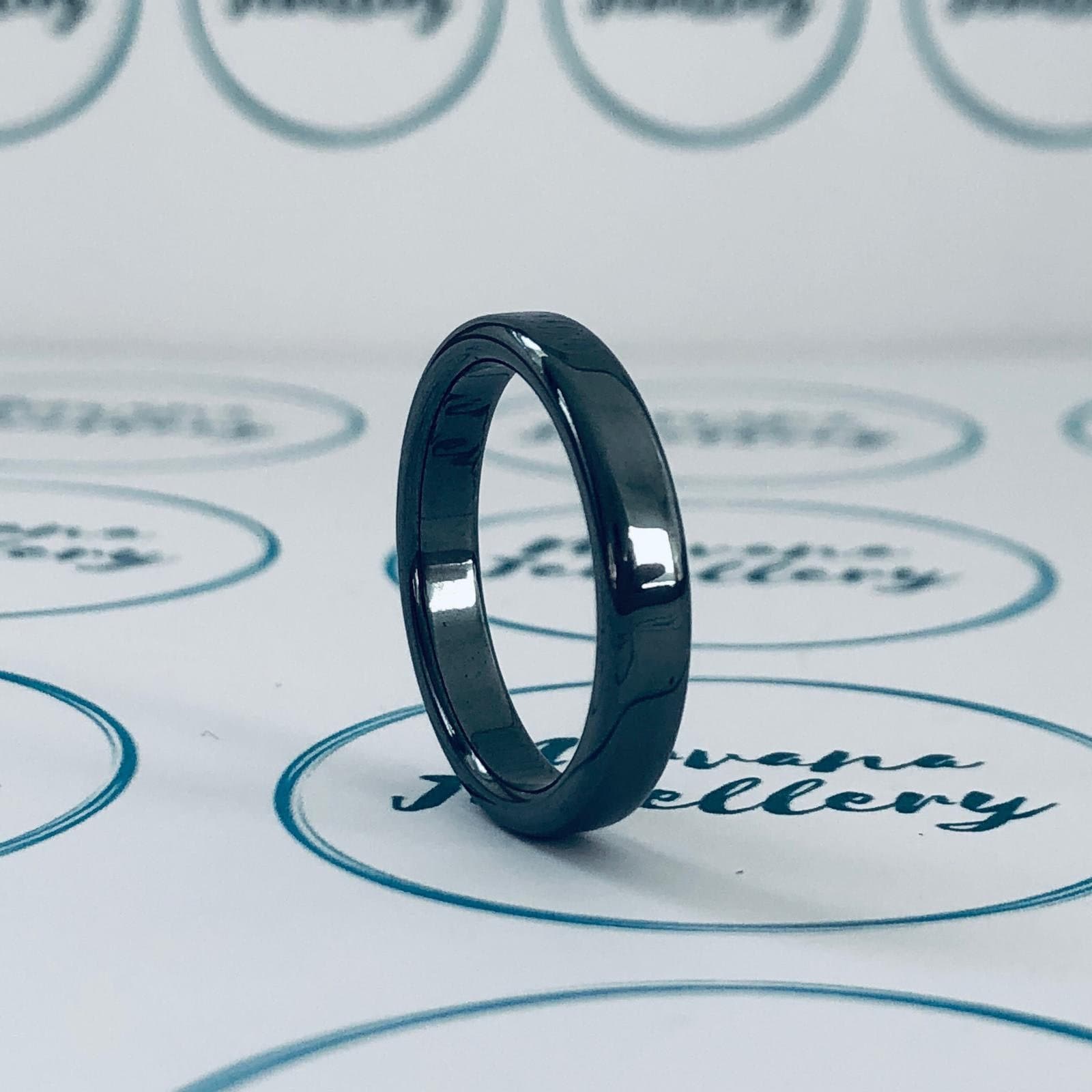 Hematite Ring 4mm wide Free UK Shipping Etsy