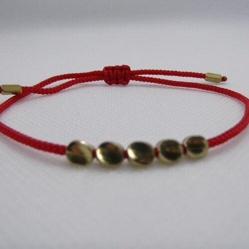 Handmade Tibetan Buddhist Red Thread & Copper Bead Bracelet Etsy UK
