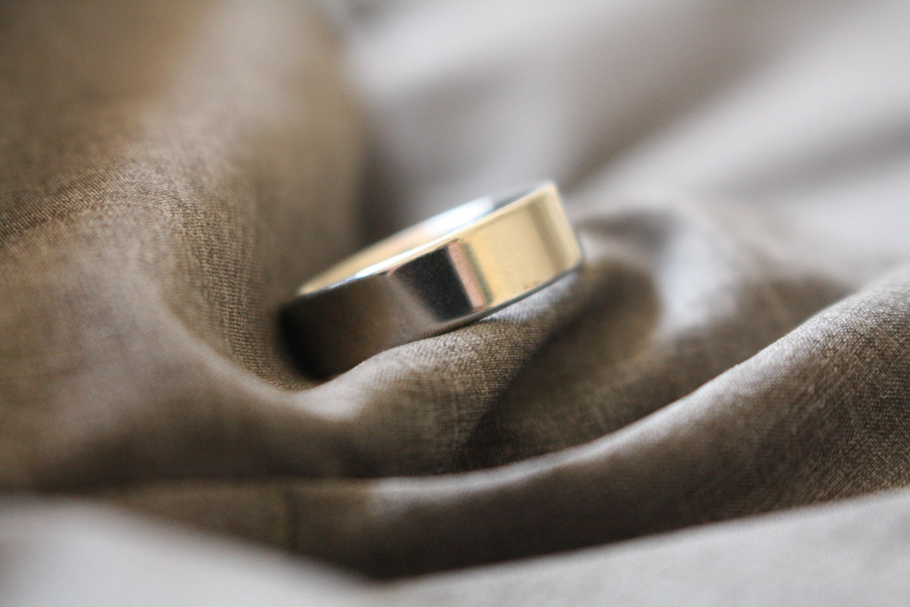 Silver Stainless Steel band ring (6mm wide)