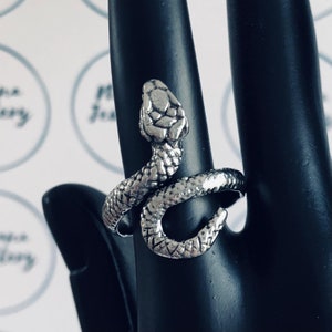 Silver Snake Ring, Serpent Ring, Bohemian Ring, Wrap Ring, Adjustable Ring, Sizeable Ring