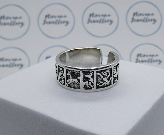 Zodiac / Constellation 925 Sterling Silver Plated Resizable Ring