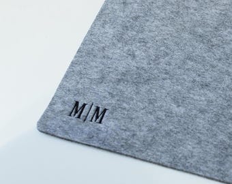 Custom Desk Mat, Mousepad Gray With Custom Embroidery, Keyboard Mat, Felt Desk Mat, Keyboard Accessories, Office Desk Mat, Corporate Gift