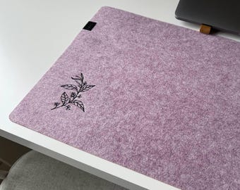 Alfombrilla de escritorio floral, alfombrilla de ratón personalizada con estampado botánico, alfombrilla de escritorio femenina, alfombrilla de ratón con flores, organizador de escritorio, regalo para amantes de las plantas