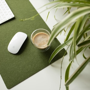 Felt Desk Mat, Sage Green Mousepad, Cozy Desk Accessories, Keyboard Mat, Aesthetic Mousepad, Green Mousepad, Work Bestie Gift image 11