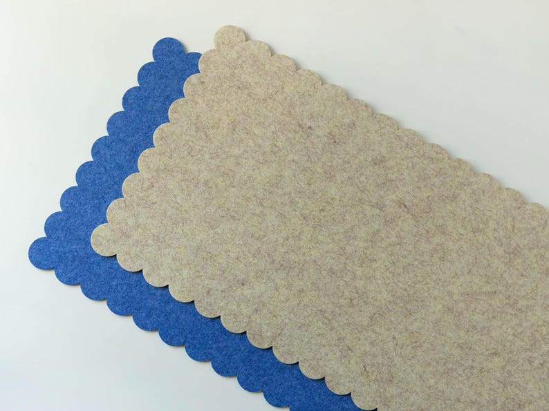Felt Desk Mat, Scalloped Edges Desk Mat, Desktop Accessories, Large Mouse Pad, Aesthetic Desk Decor, Pastel Desk Mat, Work Bestie Gift image 2