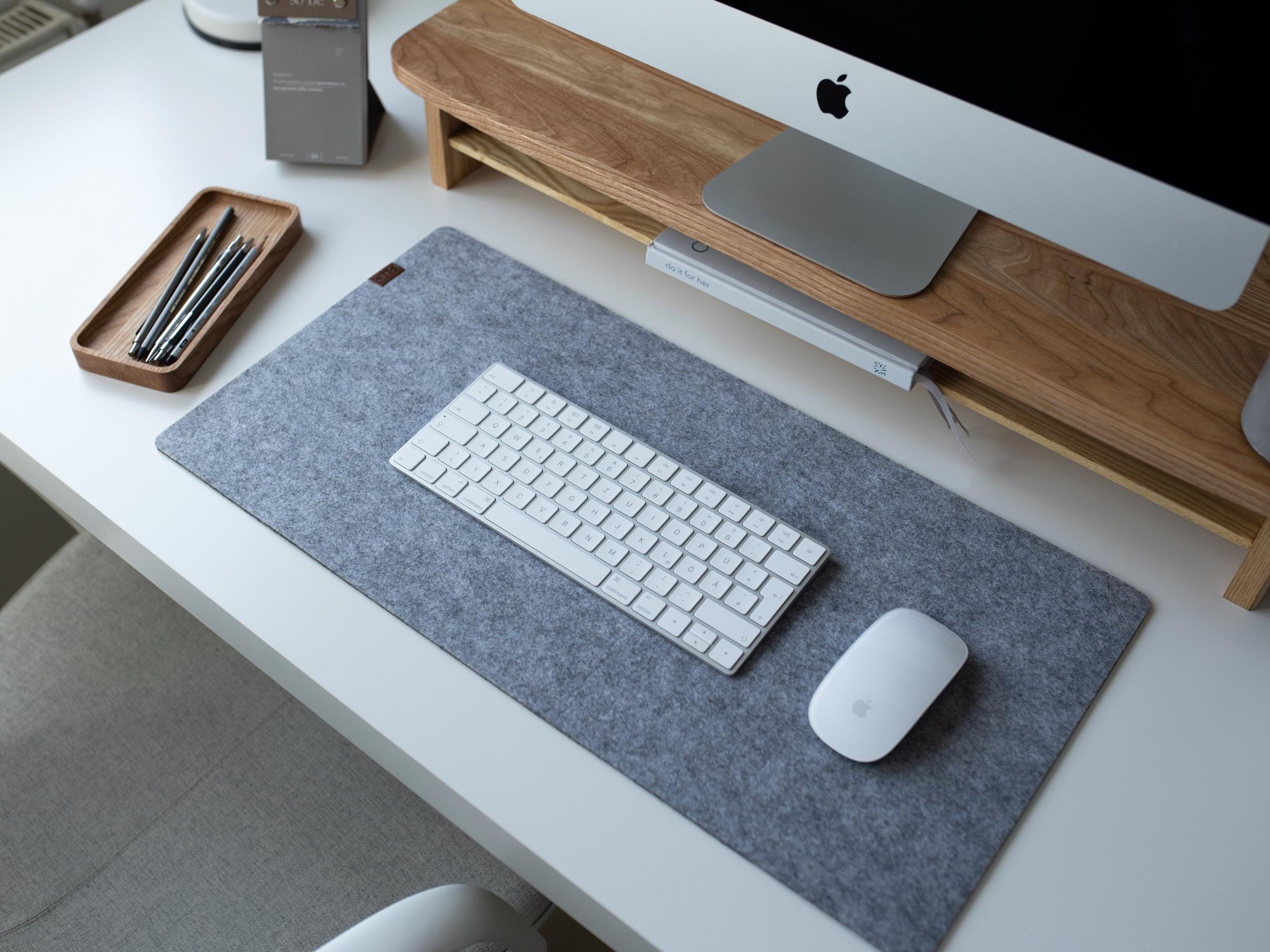 Felt Desk Mat Dark Gray, Custom Desk Pad, Extra Large Desktop Mat