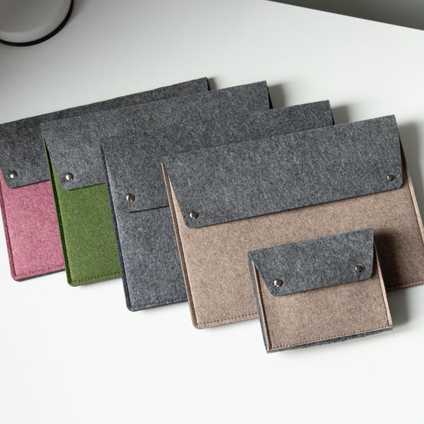 Funda de fieltro para MacBook Air M4, funda para MacBook Pro para portátiles y accesorios tecnológicos, estuche de viaje para cables y cargador, regalo para programadores.