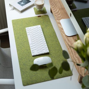 Felt Desk Mat, Sage Green Mousepad, Cozy Desk Accessories, Keyboard Mat, Aesthetic Mousepad, Green Mousepad, Work Bestie Gift image 8