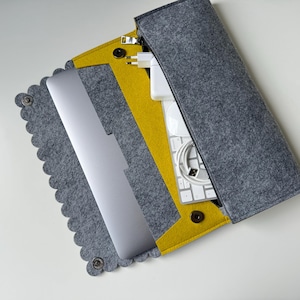Surface-fodral, med organiseringväska, vågigt filtfodral för datorer, Surface Laptop 8-fodral, sladdorganisatör, laptoptillbehör, programmeringspresent