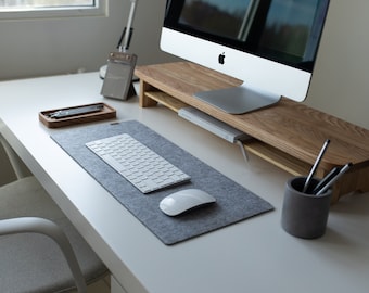 Felt Desk Mat Unique Grey Mousepad Office Desk Accessories Computer Felt Desk Mat Office Supplies Felt Desk Pad Gift Idea For Coworker