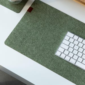 Felt Desk Mat, Sage Green Mousepad, Cozy Desk Accessories, Keyboard Mat, Aesthetic Mousepad, Green Mousepad, Work Bestie Gift Sage green