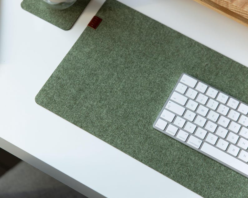 Felt Desk Mat, Sage Green Mousepad, Cozy Desk Accessories, Keyboard Mat, Aesthetic Mousepad, Green Mousepad, Work Bestie Gift Sage green