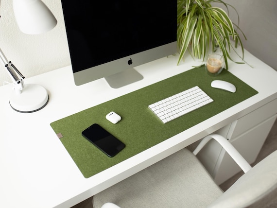 Felt Desk Mat, Desk Accessories, Computer Desk Mat, Pink Mousepad, Desk Protector Green Office Decor Office Gifts For Coworker Mousepad Felt