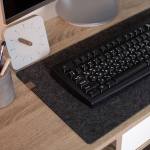 Custom size dark grey desk mat