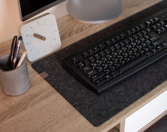 Custom size dark grey desk mat